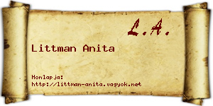 Littman Anita névjegykártya